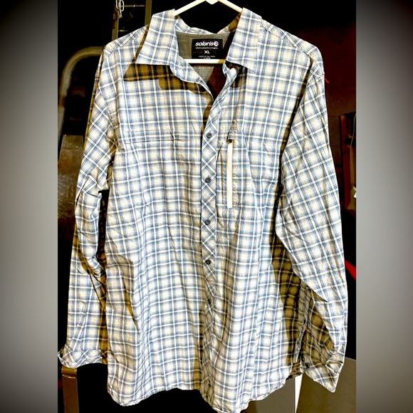 Solaris Other - Solaris Men's Long-Sleeve Plaid Blue Gray Shirt XL